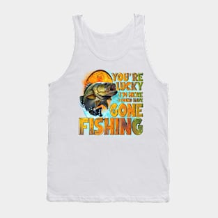 fishing, funny fishing, could have gone fishing, big bass Tank Top